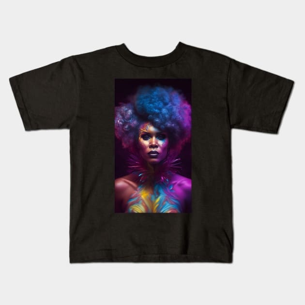 Psychedelic Drag Queen Kids T-Shirt by PenguiQueer